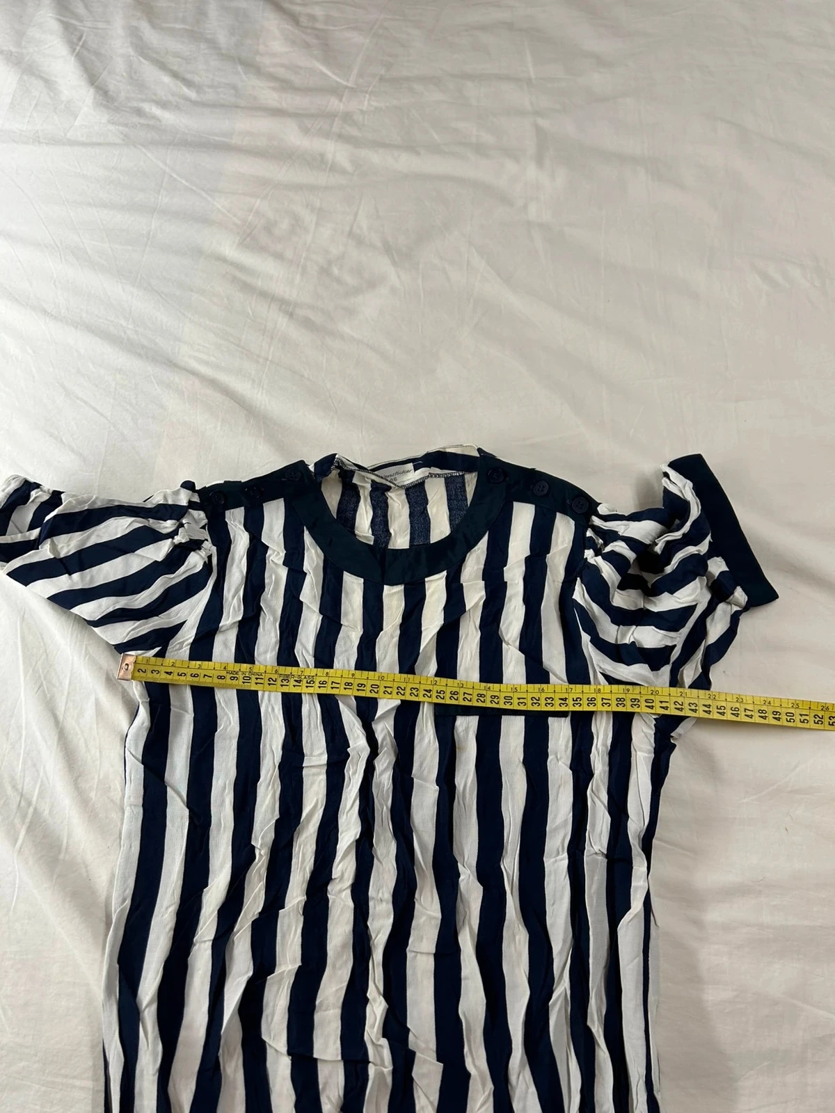 Blusa de mangas cortas seidensticker a rayas blanco y azul – photo 9